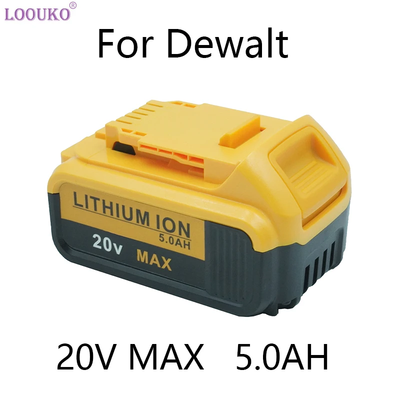 

18V/20 Volt MAX 5Ah Real capacity One false compensation for three DCB200 Replacement Li-ion Battery for DeWalt DCB205 DCB201