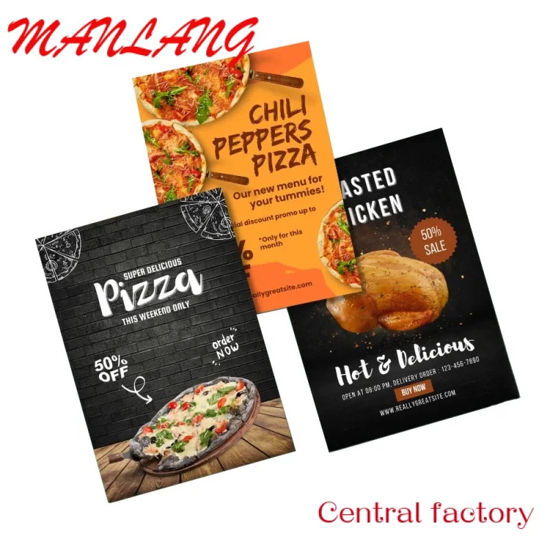 Custom  Customized Printed Flyer Trifold Brochure Instruction Manual Advertising Leaflet Takeout Menu Poster Printing