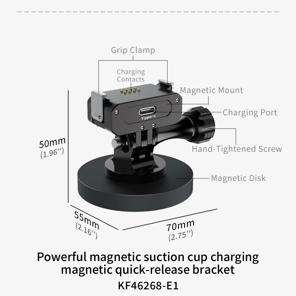 D55mm N52 Magnet Magnetische Basis Stativ Mount Adapter Halterung Halter für Gopro Insta360 DJI Action 5Pro/4/3/2 für DJI OSMO 360 – Detail 2