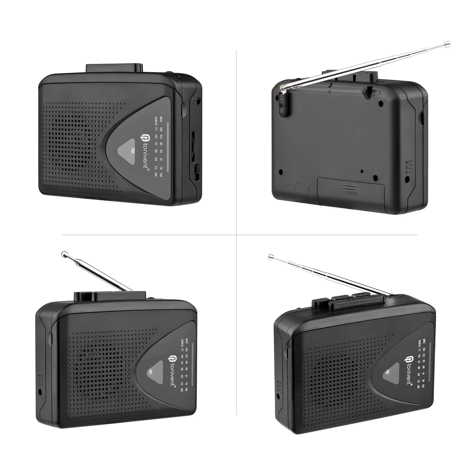 Ammoon TONIVENT TON009 Portable Cassette Player AM/ FM Radio Auto Reverse Auto Stop Mini Stereo Tape Player With 3.5mm Earphone Jack Adjustable Volume For Home School Travel - Lazada | Lazada - View #12