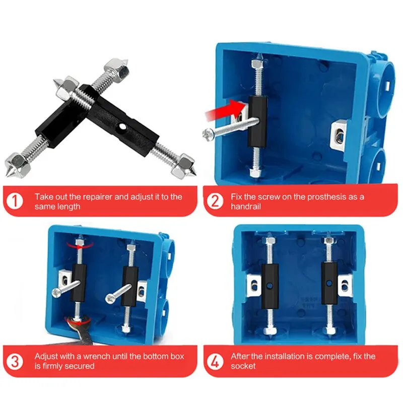 Wall Switch Cassette Screw Wrench 10PCS/Set Switch Socket Screws Wall Mount Box Secret Stash Repair Screws Support Rod switch box repair tool