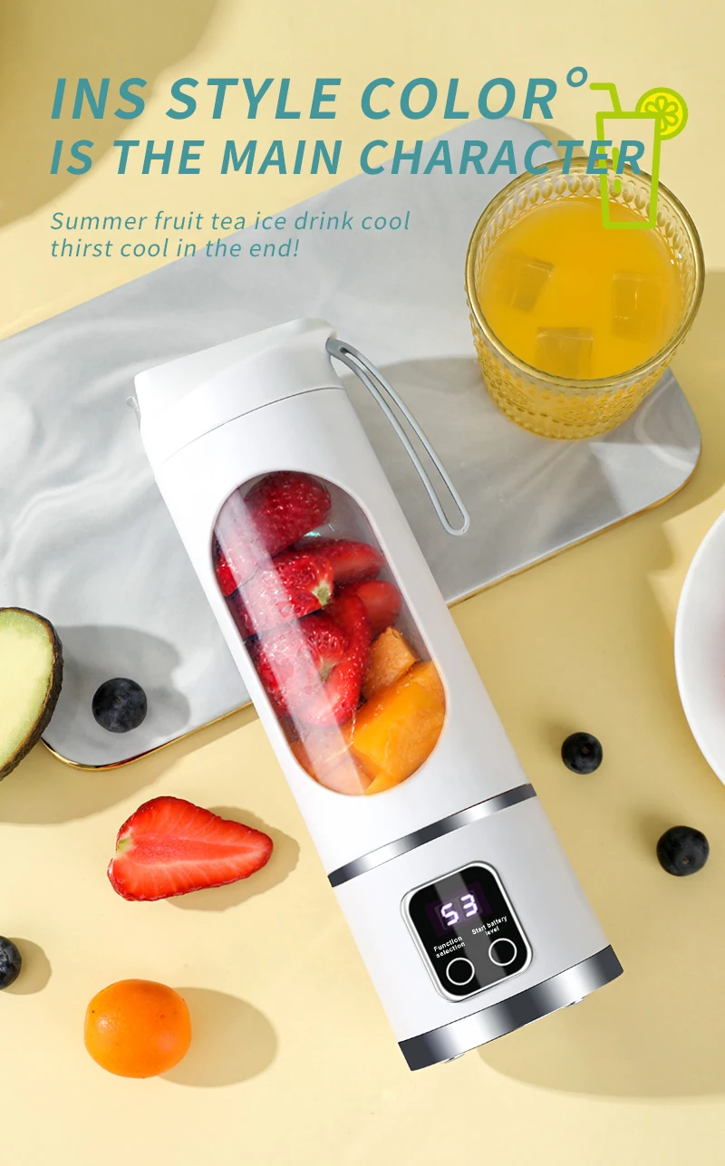 Description Picture 4 of item450ml Fruit Juicer 8 Blades 3 Gears USB Rechargeable Portable Blender Ice Crusher for Shakes and Smoothies Juicer Cup