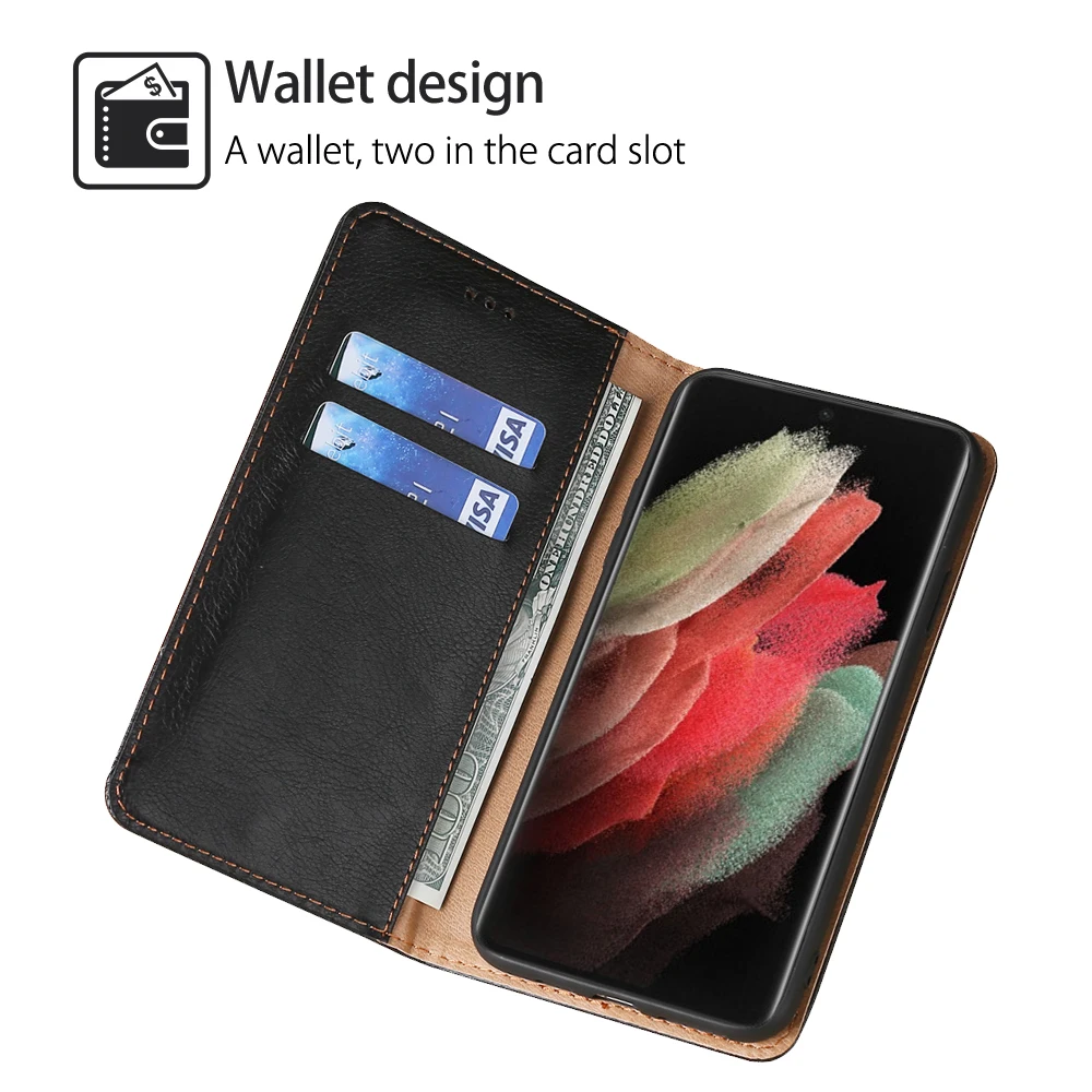Leather Phone Case for Samsung Galaxy S23 S22 S21 S20 FE Ultra Plus S10 S8 Plus A72 A70 A71 A21s Flip Cover