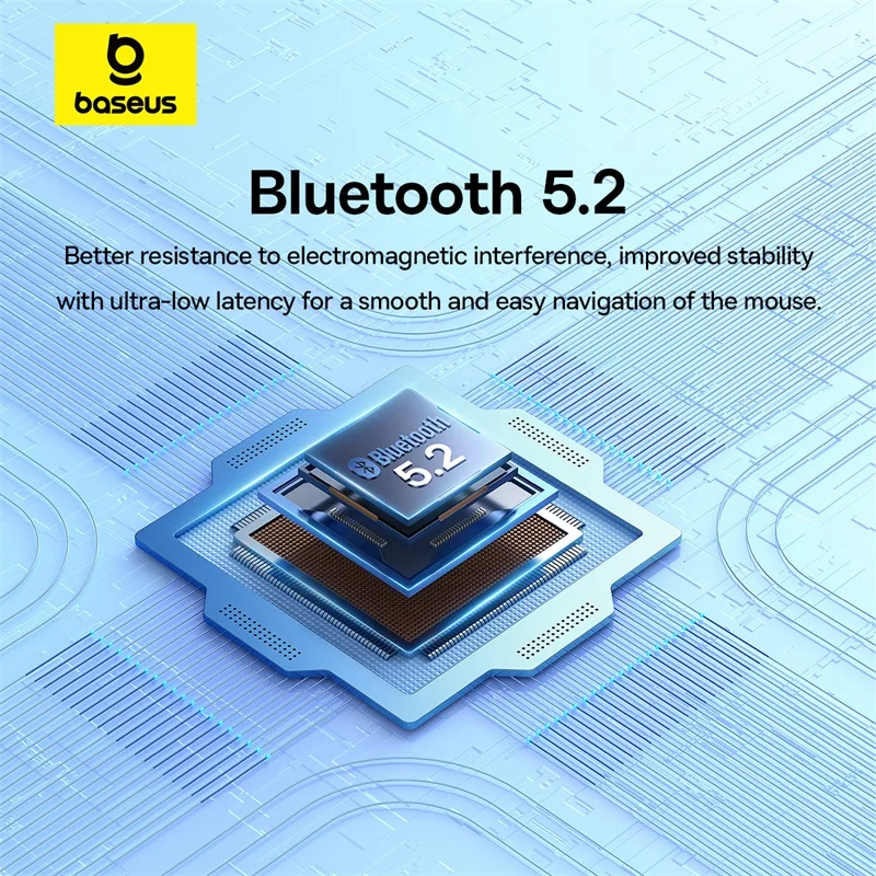 Mouse sem Fio Bluetooth 5.2 2.4g 4000dpi Ergonômico Botões Mudo Ratos para Ipad Macbook Tablet Laptop Computador Baseus-f02 - Imagem 5