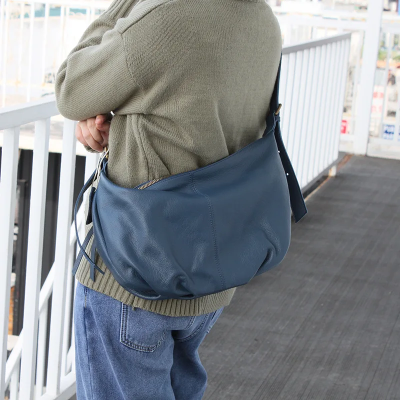 Shoulder bag Handbag Women's Tote Y2k Crossbody New Genuine Leather Top Layer Cowhide Simplified Casual high-capacity Retro Hand