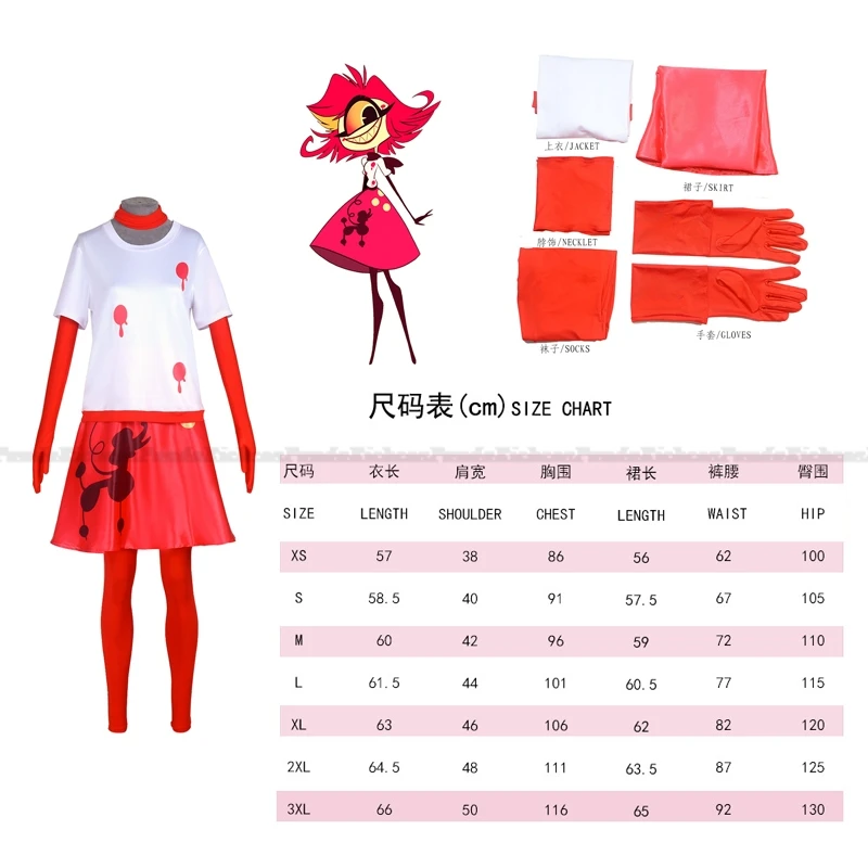 

Anime Hazbin Cosplay Lucifer Hotel Charlie Morningstar Costume Cosplay Clothes Halloween Party Suit Vaggie Blitzo AD Angel Dust