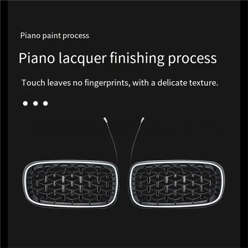 2014년부터 2018년까지 BMW X5 F15 X6 F16 M 스포츠 듀얼 더블 라인 교체용 전면 LED 그릴 라이트 레이싱 그릴 (글로스 블랙 ABS)