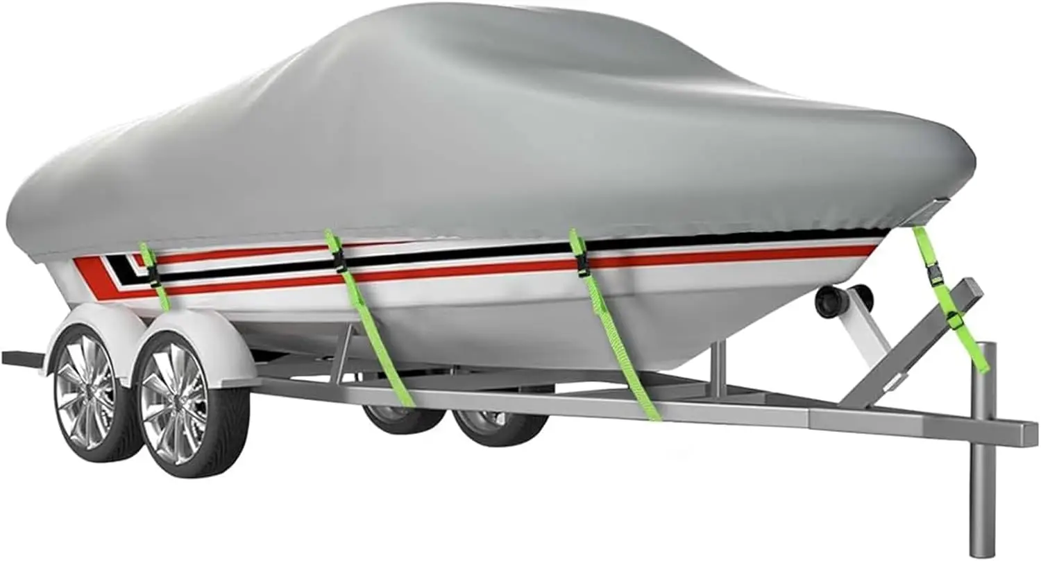 24-26ft, Waterproof 900D Heavy Duty Boat Cover, Marine Grade Polyester Boat Covers 24-26ft, Fits 24-26ft Bass