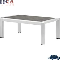 Weather Resistant Aluminum Outdoor Coffee Table Patio Poolside Modern Easy Clean Contemporary Design Relaxation Entertainment 1