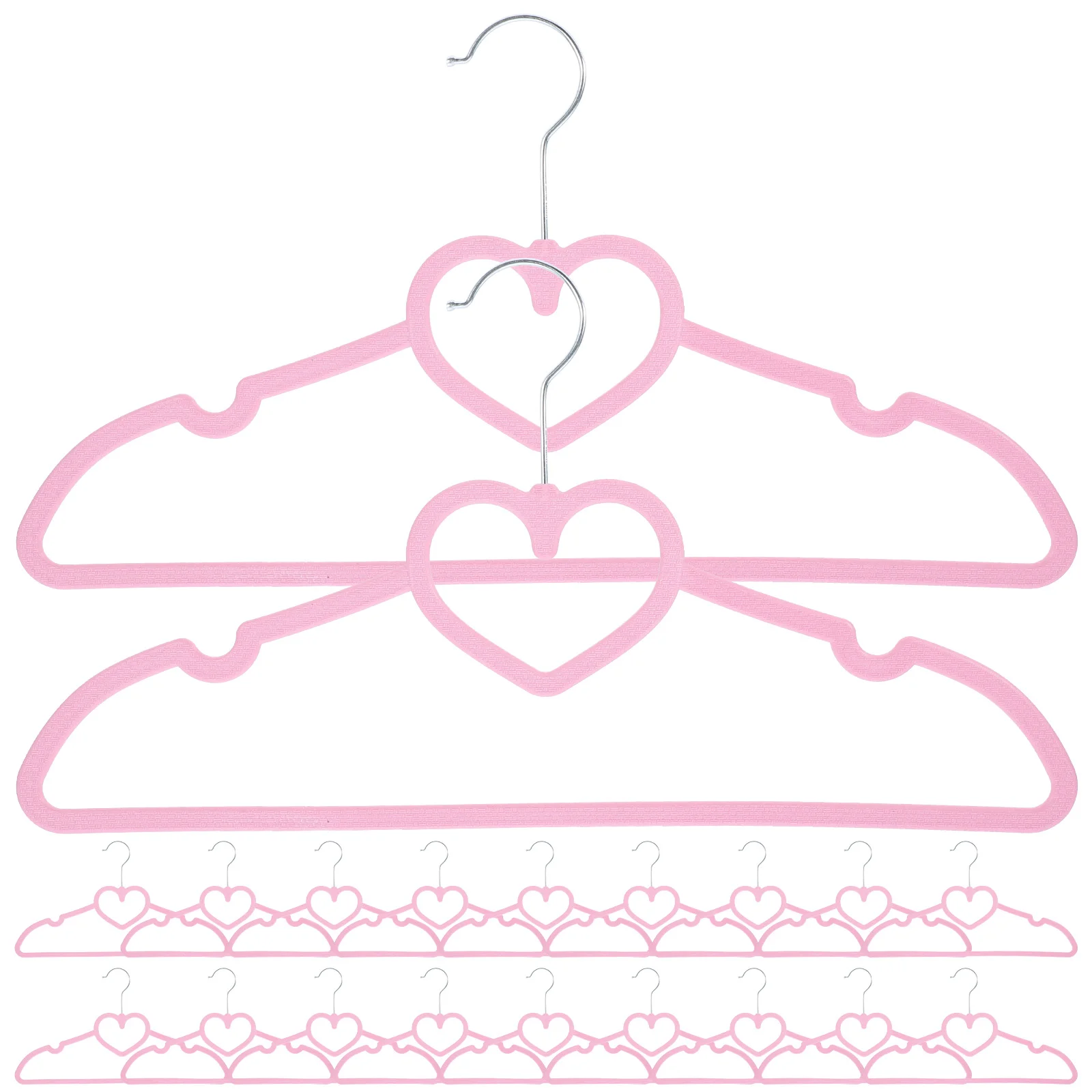 

10/15/20PCS Clothes Hanger Durable Hanger ABS Heart Pattern Coat Hanger for Adult Children Clothing Hanging Supplies (Pink)