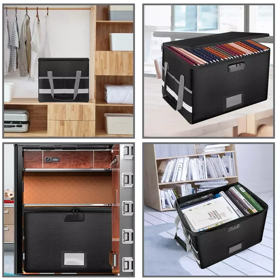 Fireproof Waterproof Document Storage Box with Lock