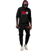 Autumn Winter Men's Sets Funny Graphics Gorilla Wear Printed Plus Fleece Fashion Hoody Men Hoodies Sweatshirts Sweatpants Suit 2
