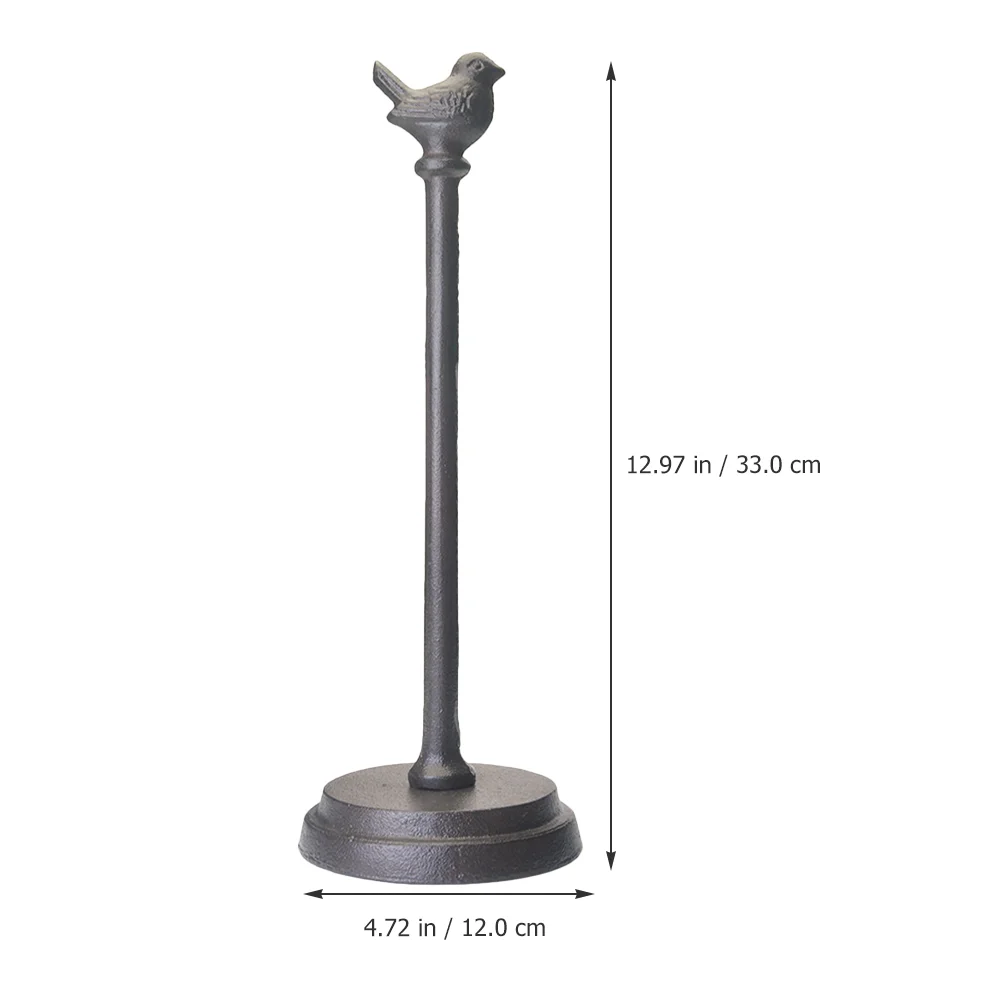 Cast Iron Bird Roll Holder Kitchen Towel Storage Standing Paper Rack Countertop Desktop 4