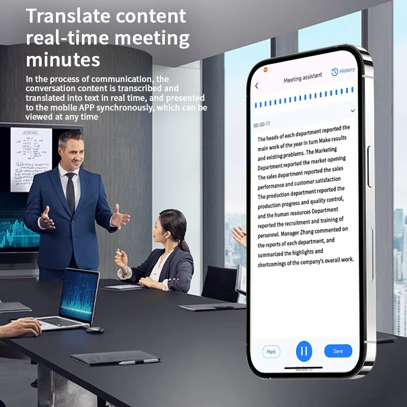 J15 Intelligent Translation Earphones with 143 Languages, Wireless Bluetooth Noise Reduction, Half In Ear Translation Earphones