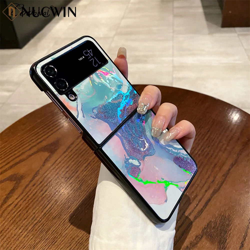 Custodia Glitter Colorata Sfumata Per Samsung Galaxy Z Flip 5 Z Flip 4 Z Flip 3 Cover Ultra Sottile Antiurto Per Samsung Zflip 5 4 3