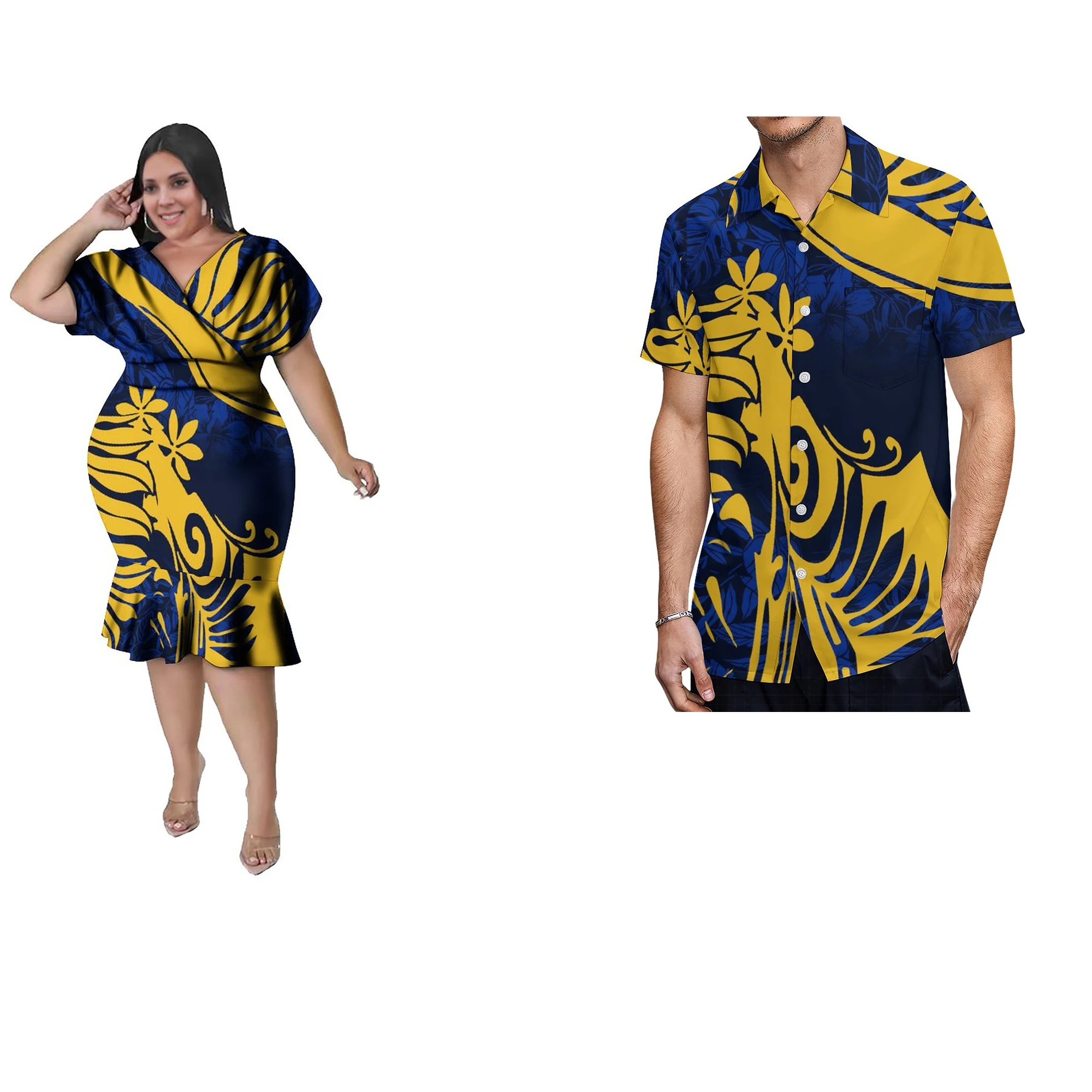 

Полинезийское этническое женское платье под заказ винтажная юбка костюм для пары мужская рубашка платье Русалка вечерняя вечеринка
