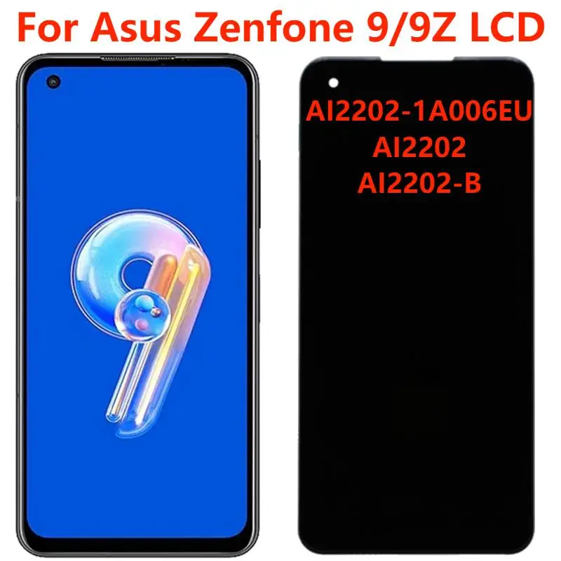 

5,9 "Оригинальный ЖК-дисплей для Asus Zenfone 9/9Z AI2202 AI2202_B AI2202-1A006EU, сменный сенсорный экран с цифровым преобразователем в сборе