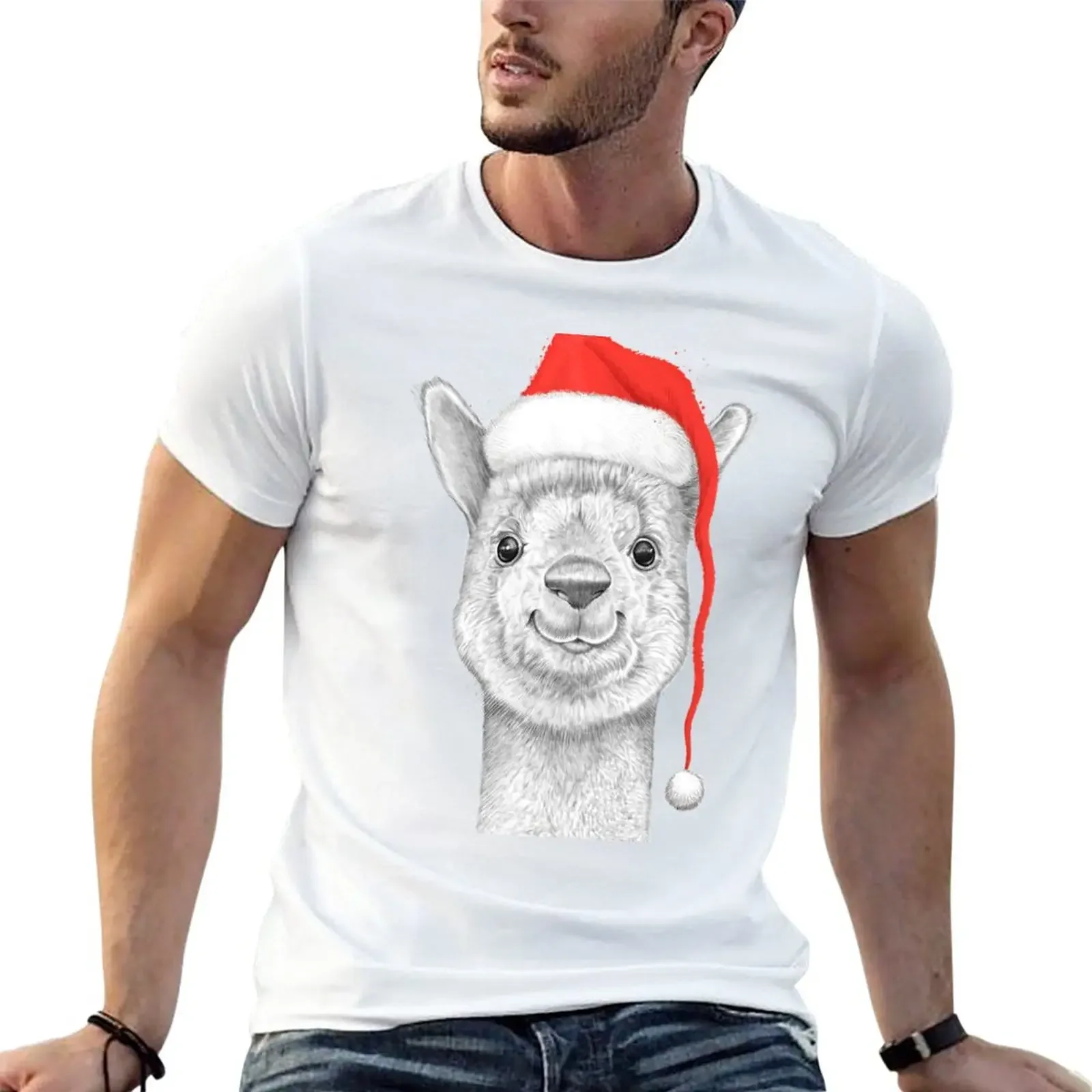 

Christmas Alpaca T-Shirt for a boy customs mens vintage t shirts