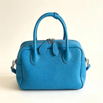 Borsa da bowling viola grande capacità, borsa tote vintage, borsa a tracolla casual, borsa a tracolla da pendolare, borsa Boston retrò di tendenza, novità 2026