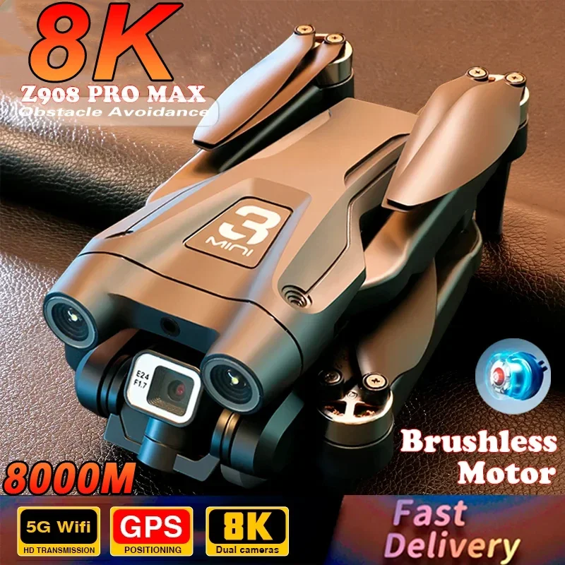 샤오미 Z908 프로 맥스 드론용 브러시리스 모터, 8K GPS 전문 듀얼 HD 항공 사진, FPV 장애물 회피 쿼드로터 