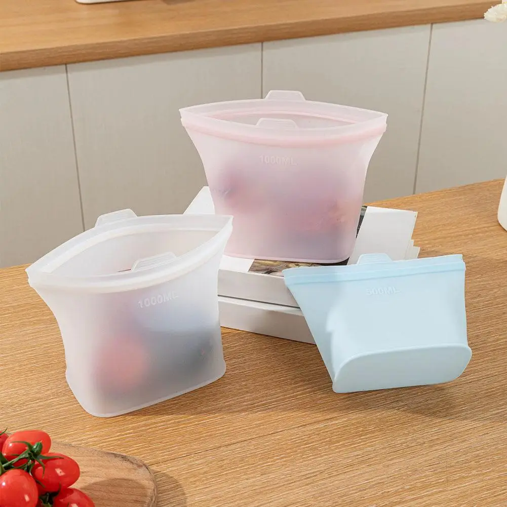 Reusable Leak-Proof Silicone Food Storage Bags