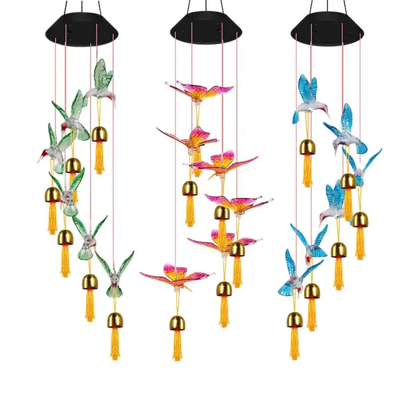 

Led Wind Chimes Hanging Suncatcher Decoration Waterproof Automatic Light Changing Color Wind Chimes Solar Lamp Garden Decoration