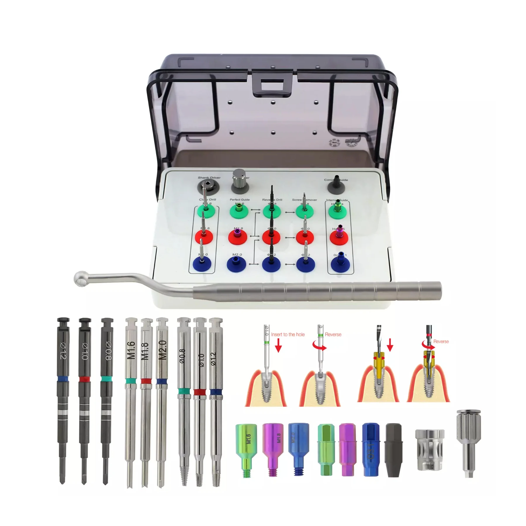 Implant Broken Screw Removal Kit Neobiotech SR Repair Tool Claw Reverse Drill
