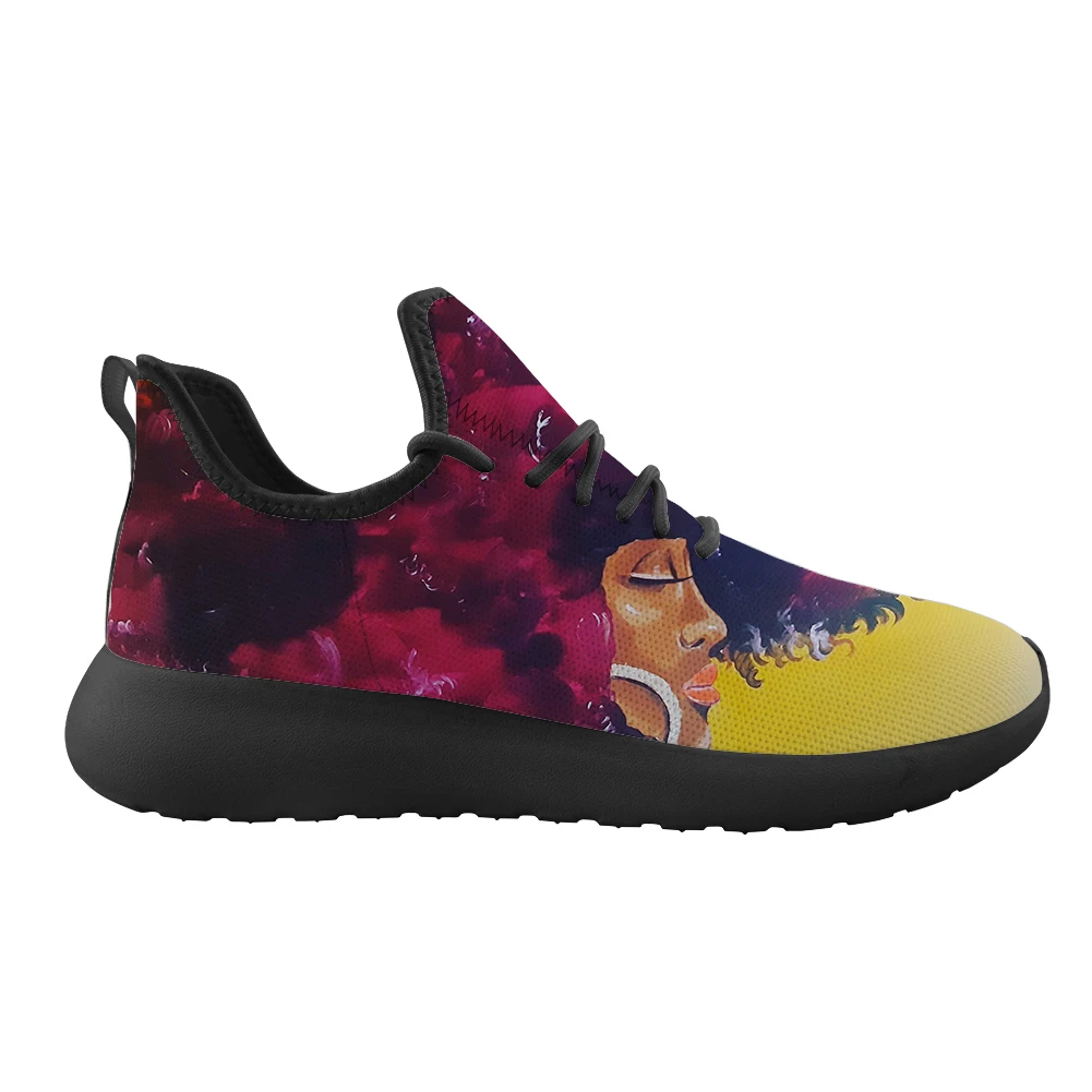 

Summer Mesh Printing Ladies Shoes For Queen Girls Vulcanized Flat Casual Woman Sneaker New Pattern Fly Weaving Jogging Shoes