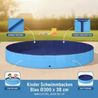 Piscine pour enfants ronde Ø 300 x 38 cm bleue, piscine pour enfants dans le jardin et sur la terrasse, bassin pour jeux d'été et plaisir aquatique, piscine familiale pour loisirs en plein air, grande piscine pour la maison et les vacances 3