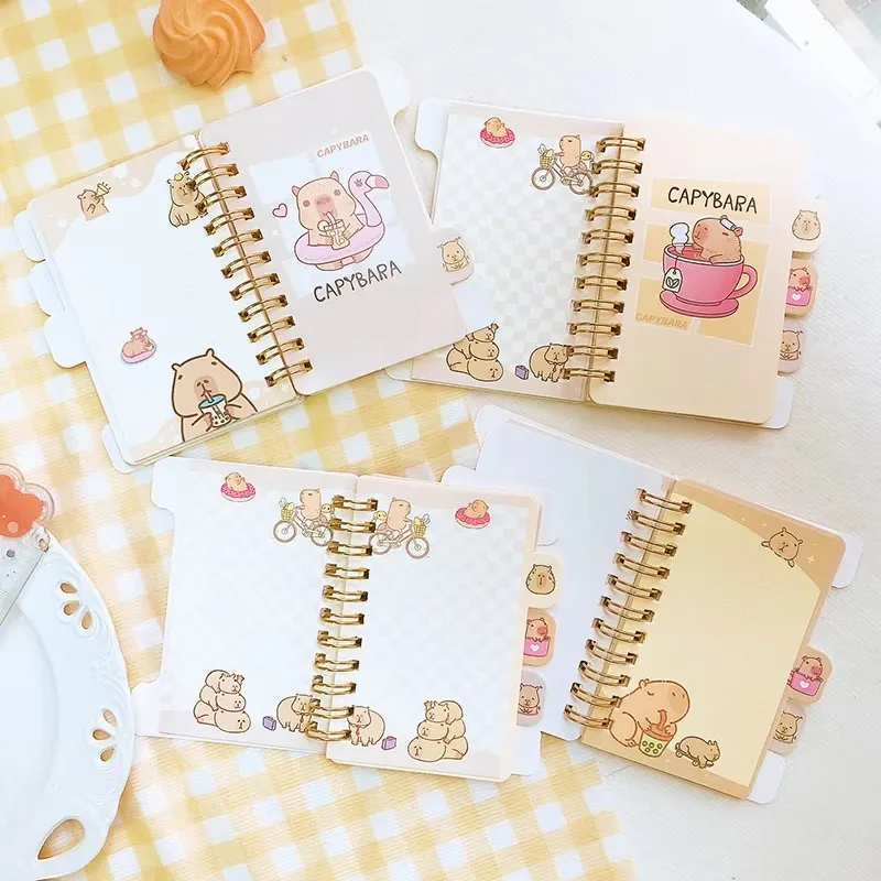 kawaii stationery supplies back to school offices accessories capybara journal notebook Portable mini Notepad Diary memo pads