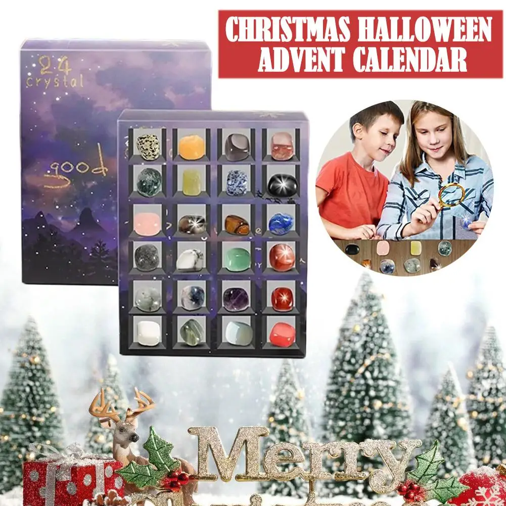 

Christmas Halloween Advent Calendar 24 Days Holiday Gift Box Calendar for Party Favors for Home Desk Decor Holiday Gift M8U8