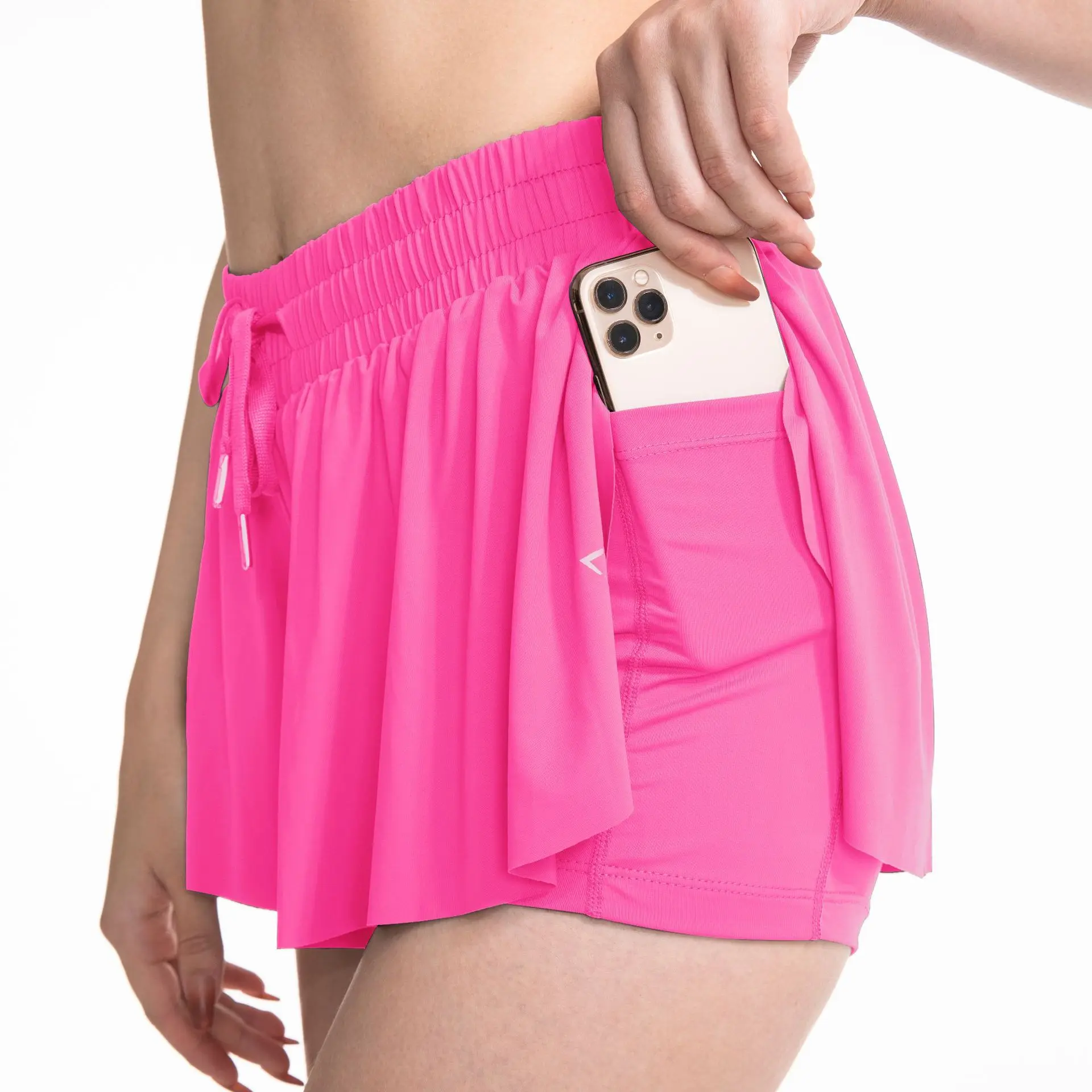 Women Shorts High Waist Skirts Breathable Sweat Shorts Summer Security Pants Gym Tennis Shorts Sportswear Pocket Skirt for Women - 3
