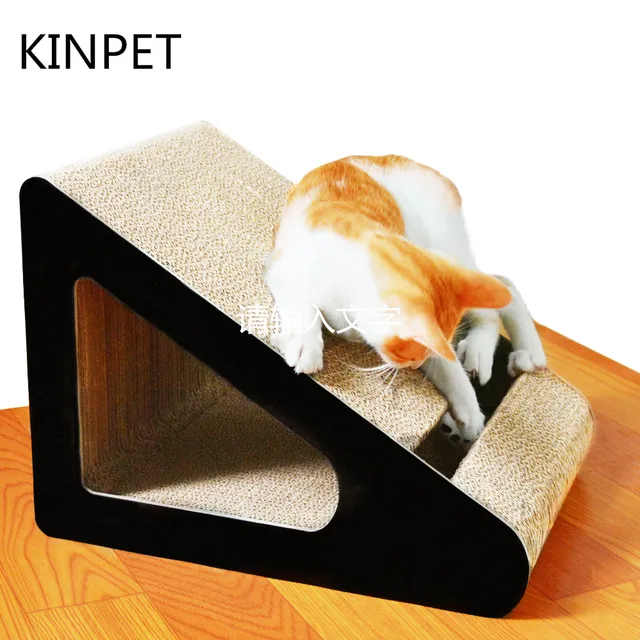 Customized Triangular Slope Cat Scratching Post Corrugated Paper Cat Toys Board Carton Scraper 'D' Wall For Cats 2