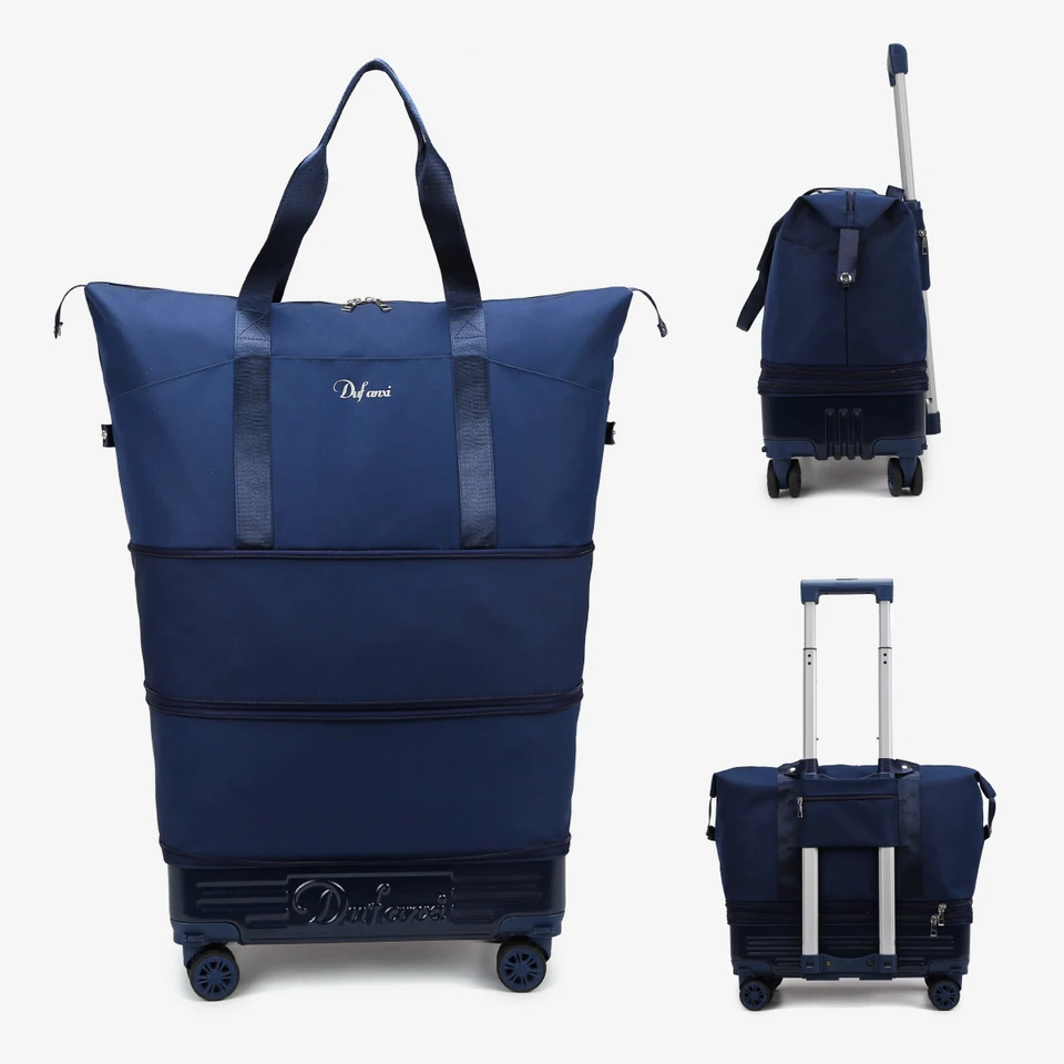 Lightweight Foldable Trolley Suitcase Large Capacity Luggage_voghion.com