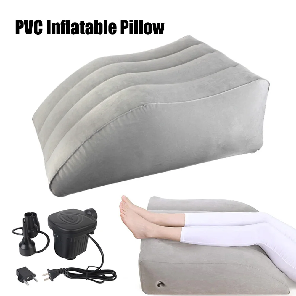 Inflatable Foot Pillow Elevation Leg Pillows Travel Camping Sleeping Wedge Pillow Knee Cushion,Inflator Electric Air Pump 220V