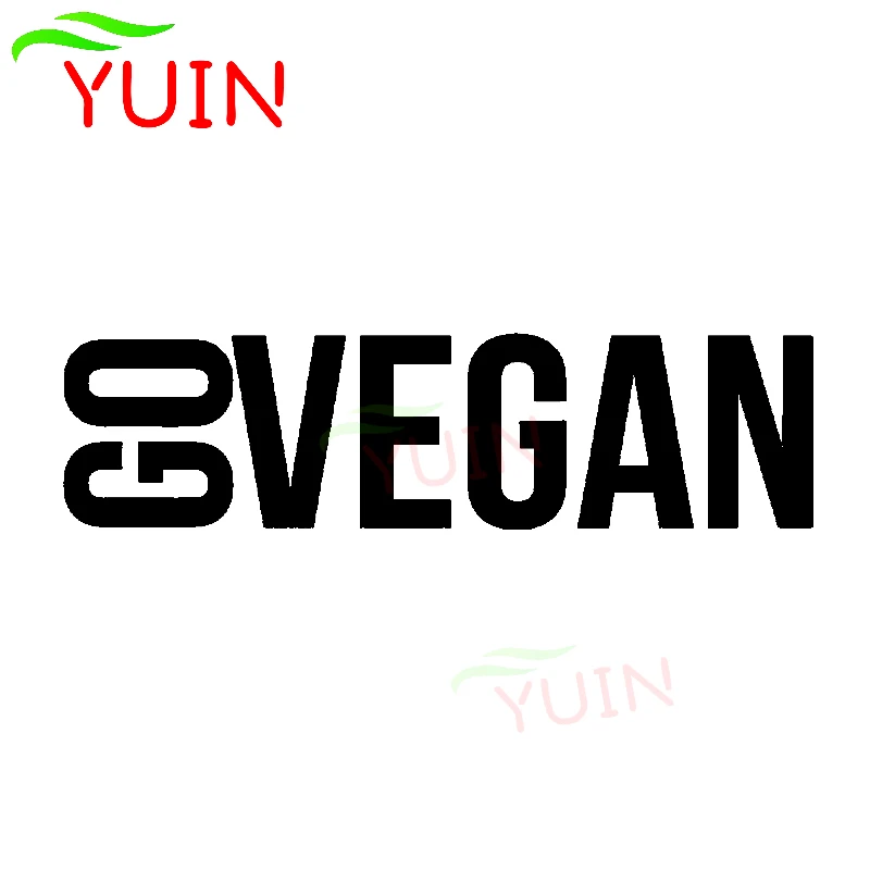 

YUIN Interesting Car Sticker Go Vegan personality PVC window Decoration Waterproof Sunscreen Anti-UV Reflective Decal