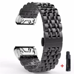 Premium Stainless Steel QuickFit Watch Band - 22mm & 26mm Adjustable Bracelet - QuickFit 26mm (Black - Silver)