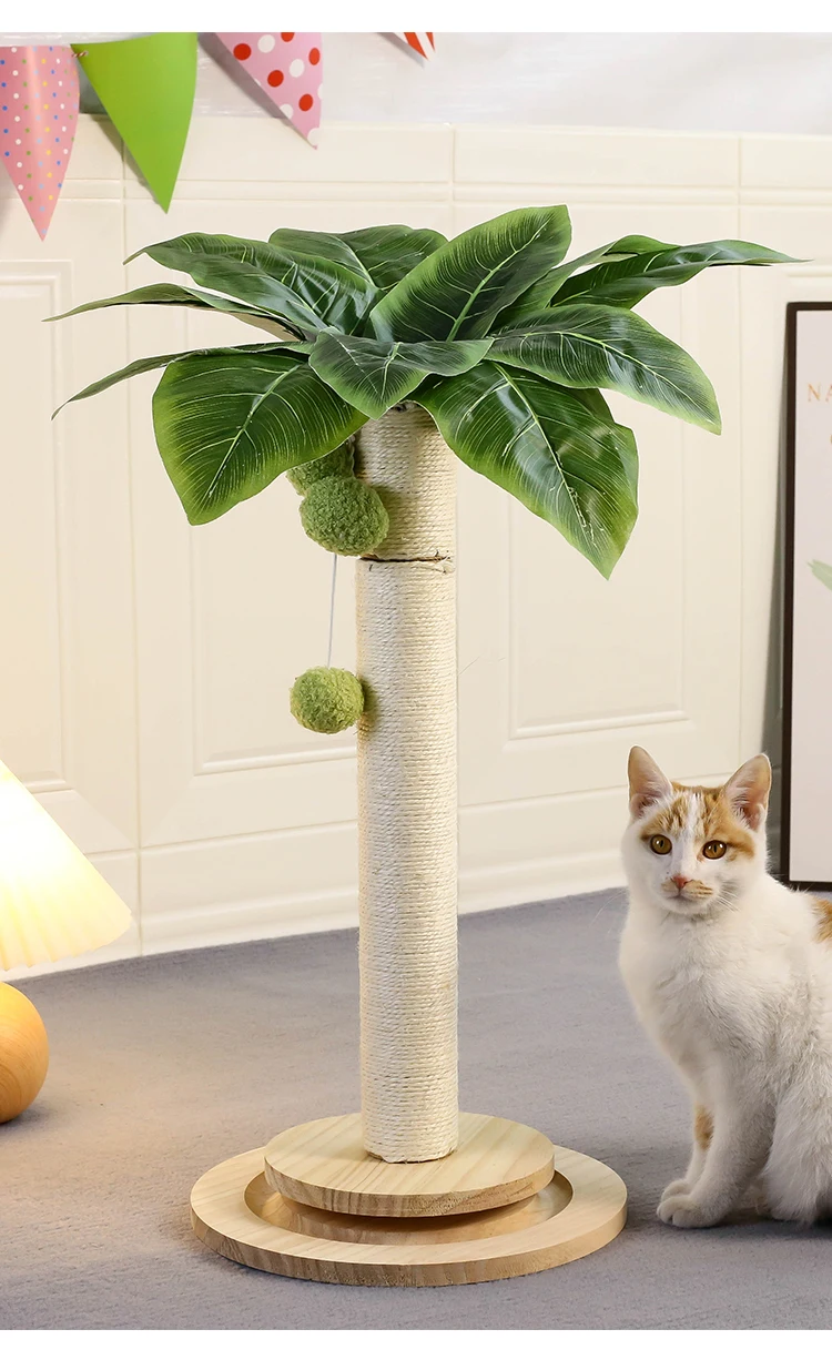 Title 2, Cat Scratching Post with Hanging Balls, Natural...
