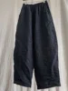 plus Size Cotton Linen Women's Nine Point Pants Loose Vintage Summer Thin Mallow Casual Harlan Wide Leg Pants