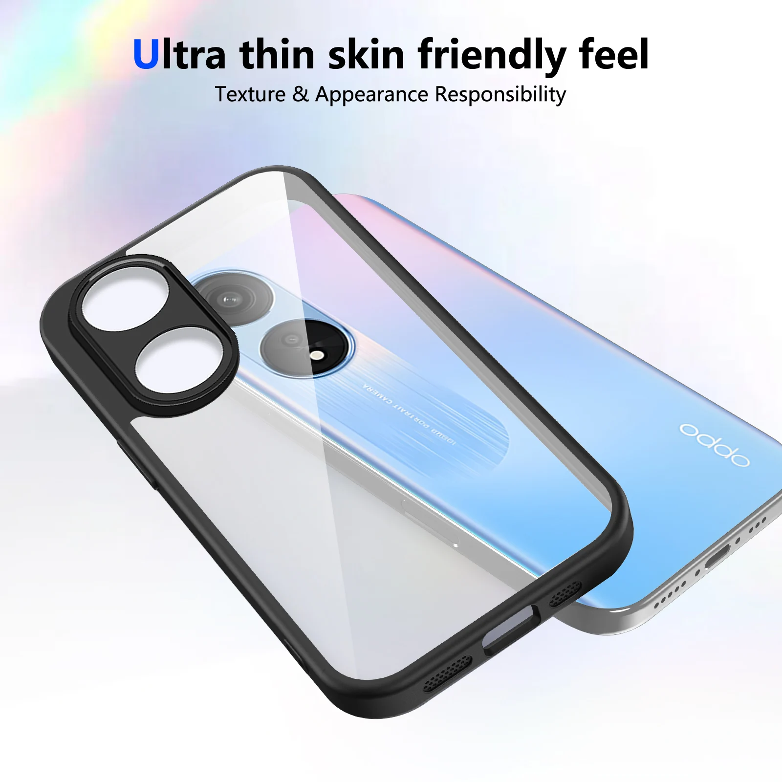 Clear Matte Back Cover with Cushion Silicone Bumper - Durable Phone Case
