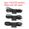 GXIVISION 3PCS IMX179/OV2735/OV9732 100 Degree 1MP 30fps 2M Cable Camera Module Compatible For DIY Autodarts.io,USB Free Driver 4
