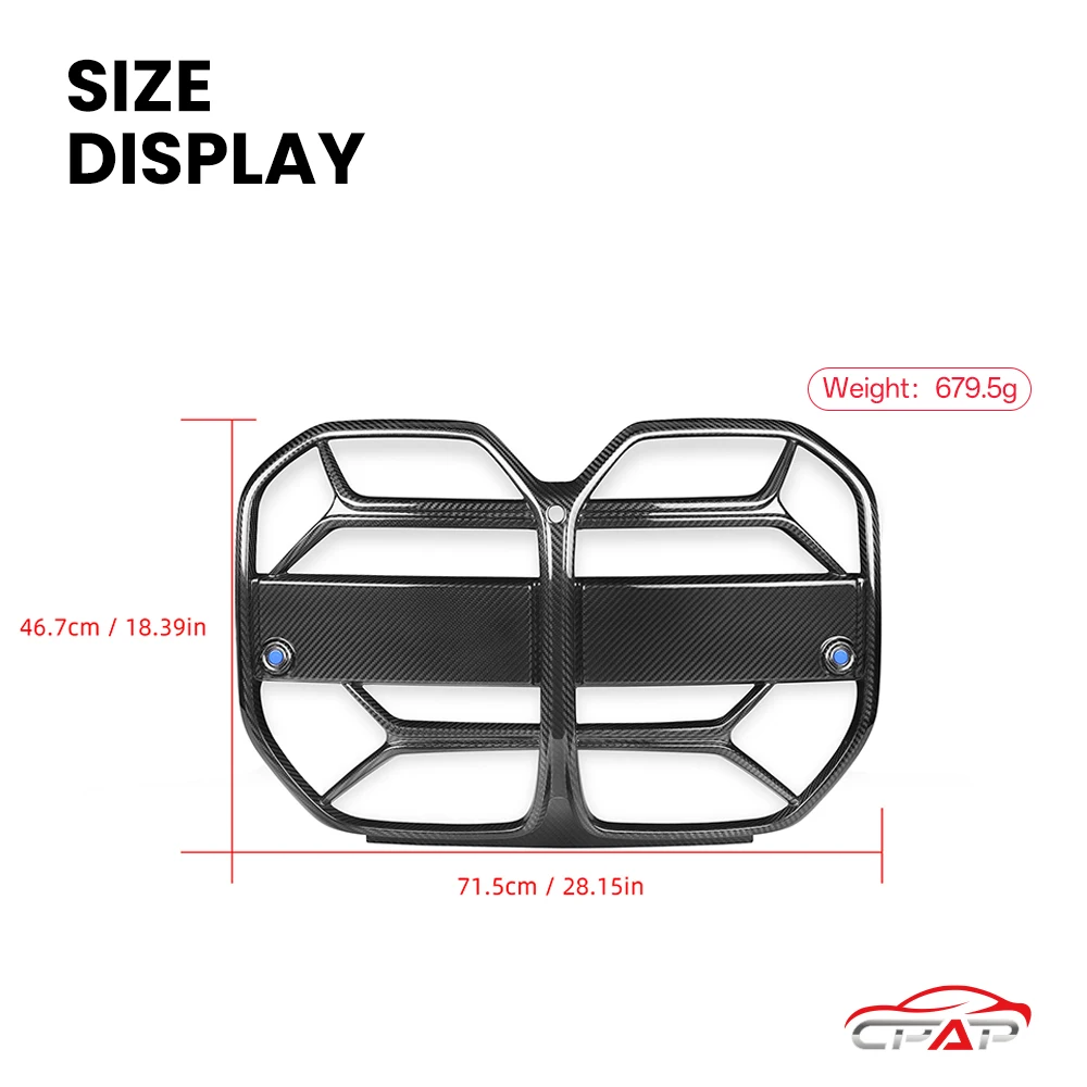 BMW 4 시리즈 G26 CSL 스타일 2021-IN용 리얼 드라이 카본 파이버 프론트 그릴, 프론트 키드니 범퍼 후드 그릴 자동차 교체 부품