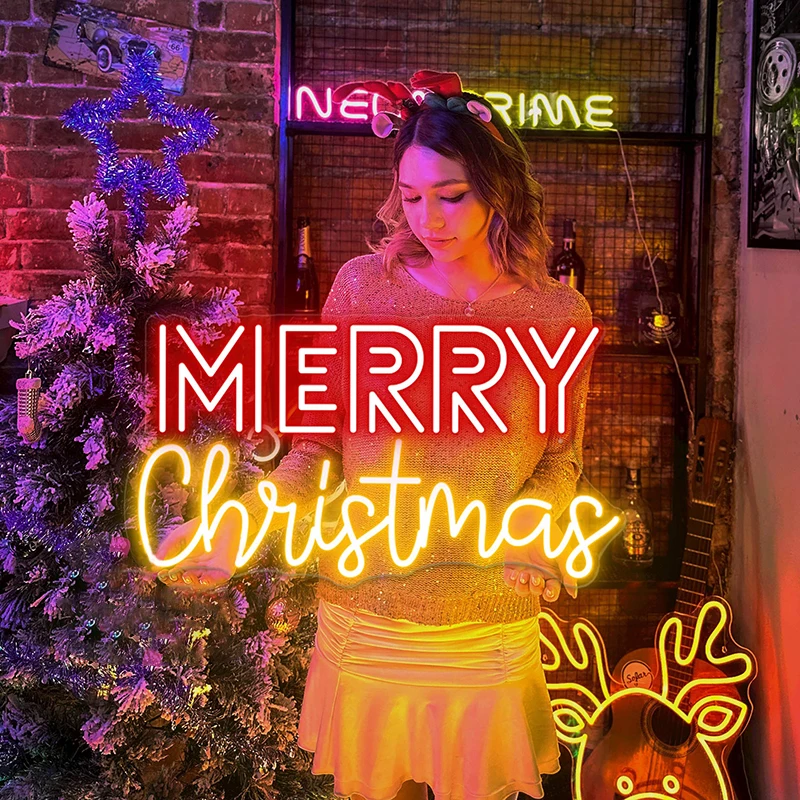 

Merry Christmas LED Neon Sign Indoor Outdoor Santa Sign Custom Christmas Signs Christmas Tree Decor Neon Light Christmas Gift