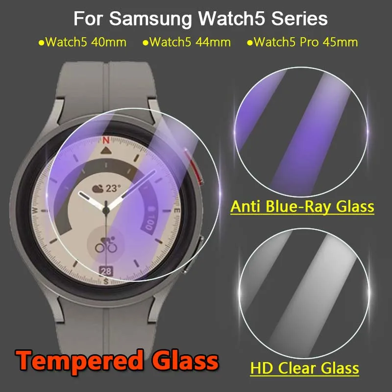 

5Pcs Screen Protector For Samsung Galaxy Watch5 Watch 5 Pro 40mm 44mm 45mm 2.5D 9H HD Clear / Anti Blue-Ray Tempered Glass Film