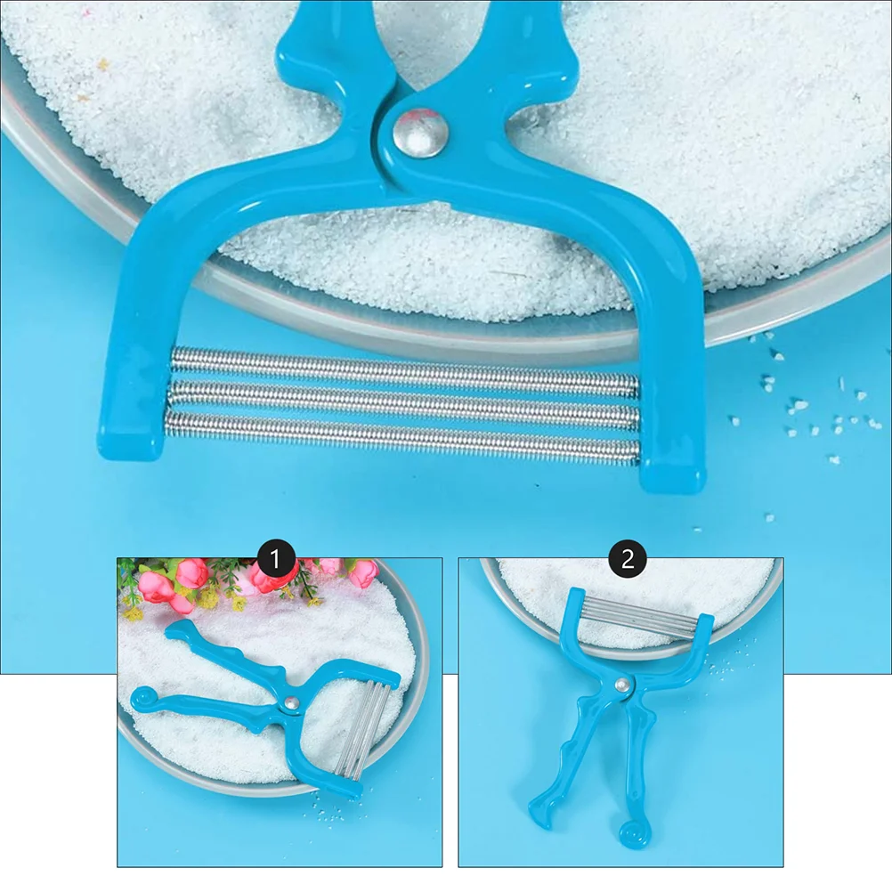 수동 제모기, 입술 제모, 용수철 얼굴 제모기, 파란색, 3 개