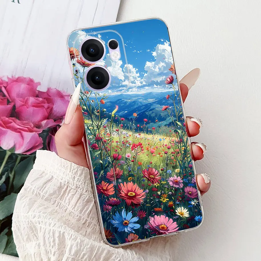 Clear TPU Silicone Soft Phone Case with Floral Design