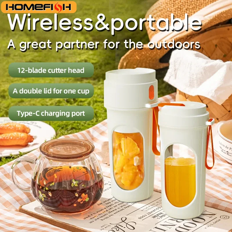 12 Blades Electric Portable Blender 350ML Juicer Fruit Mixers USB Rechargeable Smoothie Juicer Cup Squeezer Juice Maker 5