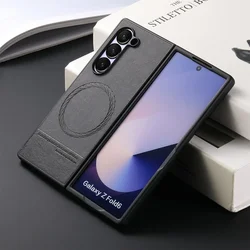 Enhanced Magnetic Oblique Cloth Texture Phone Case - Durable Hard PC Protective Cover for Samsung Galaxy Z Fold6 (Black)