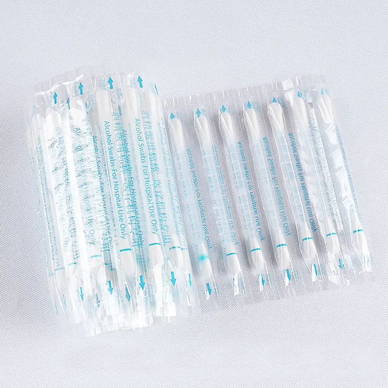 מקל עזרה ראשונה לשימוש חד פעמי מבד כותנה איודין לטיפול בפצעים רפואיים, אלכוהול וטיפול במקרי חירום לנסיעות וטיפול בפצעים בחוץ