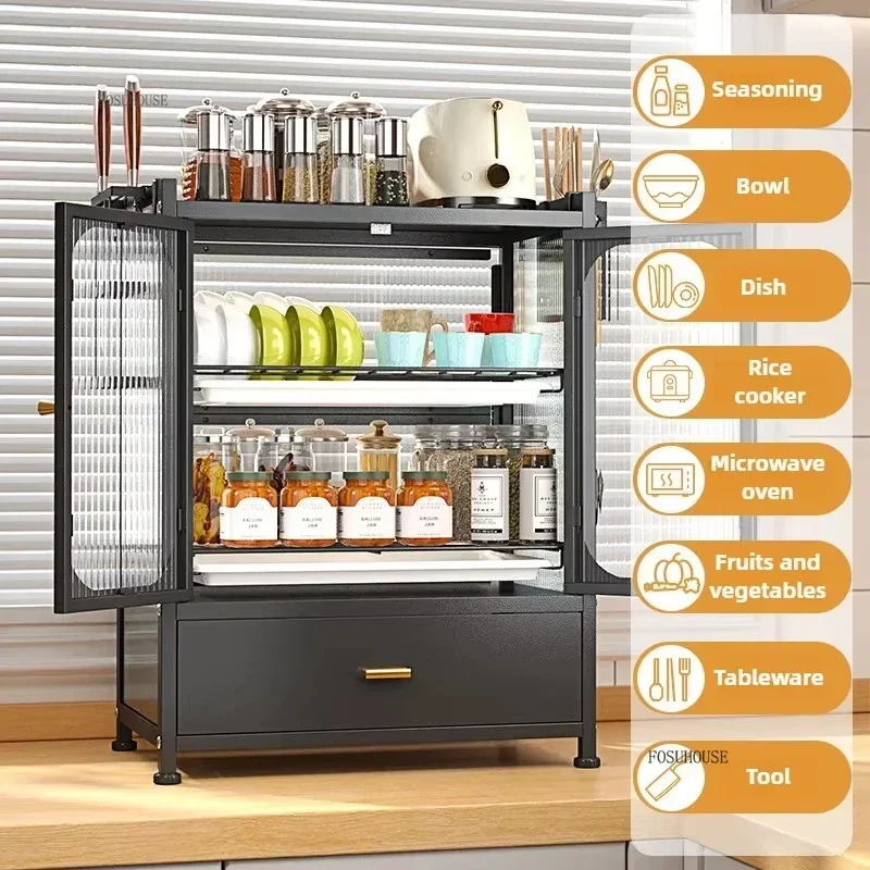 Minimalist Modern Kitchen Cabinets for Home Kitchen Storage Organization Cabinet Multi-purpose Small Plate Dish Storage Cabinets